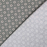 Popeline Flor Retro Popeline Grau Marengo - Ribes y Casals