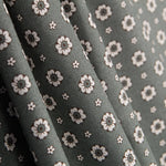 Popeline Flor Retro Popeline Grau Marengo - Ribes y Casals