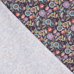 Violette Botanische Blumen Popeline - Ribes y Casals