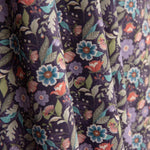 Violette Botanische Blumen Popeline - Ribes y Casals