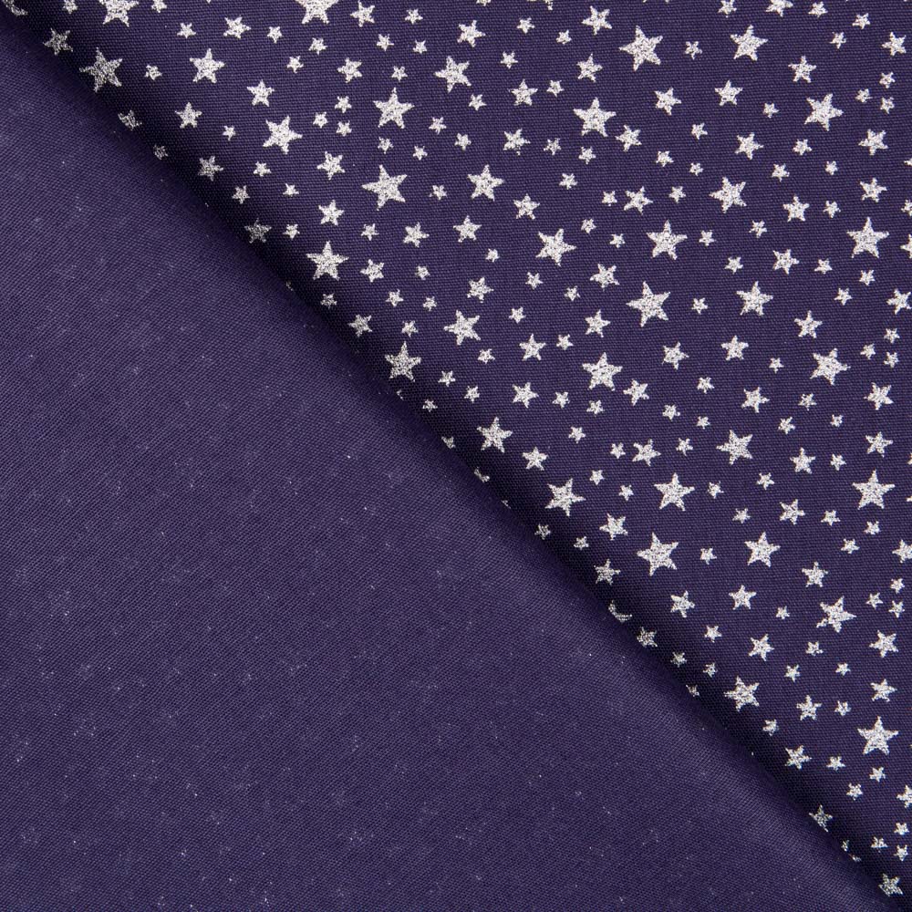 Galaxie Lurex Popeline Marineblau - Ribes y Casals