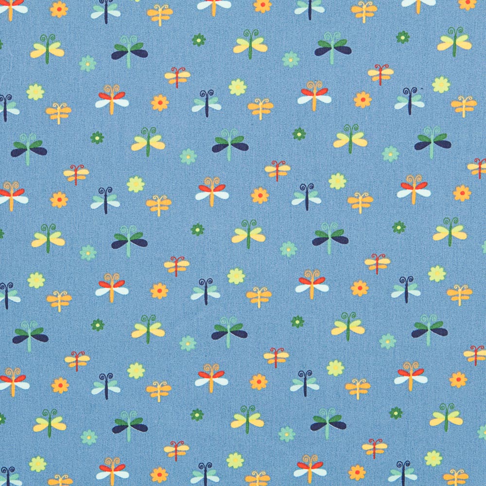 Insekten Popeline Blau - Ribes y Casals