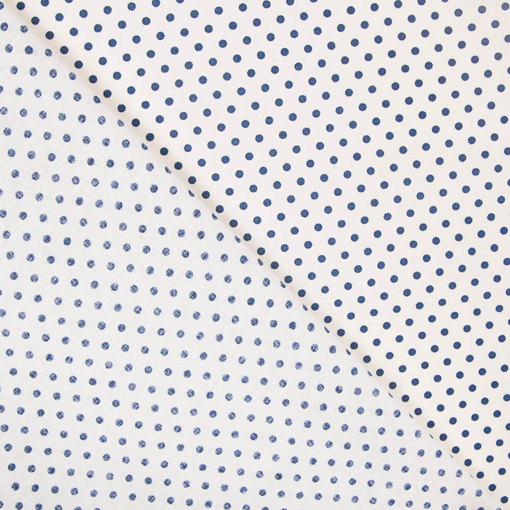 Gepunktete marineblaue Popeline 100 x 140 cm - Ribes y Casals