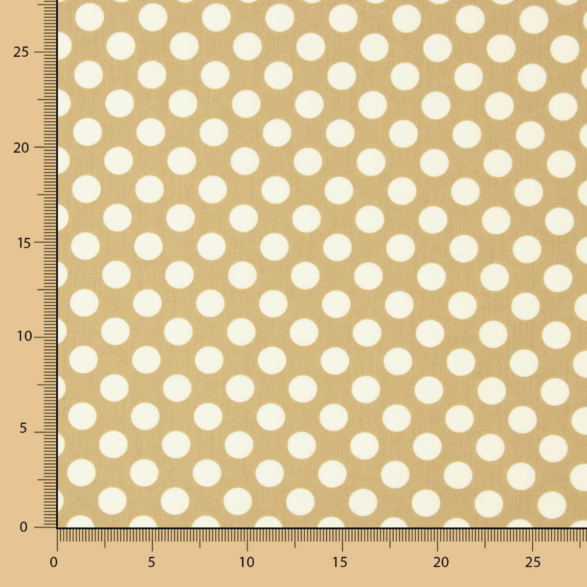 Flamenco Polka Dots Popeline Beige Hintergrund 15mm - Ribes y Casals