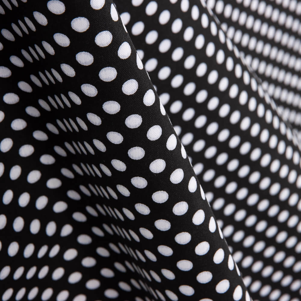 Flamenco Polka Dots Popeline Schwarzer Hintergrund 7mm - Ribes y Casals