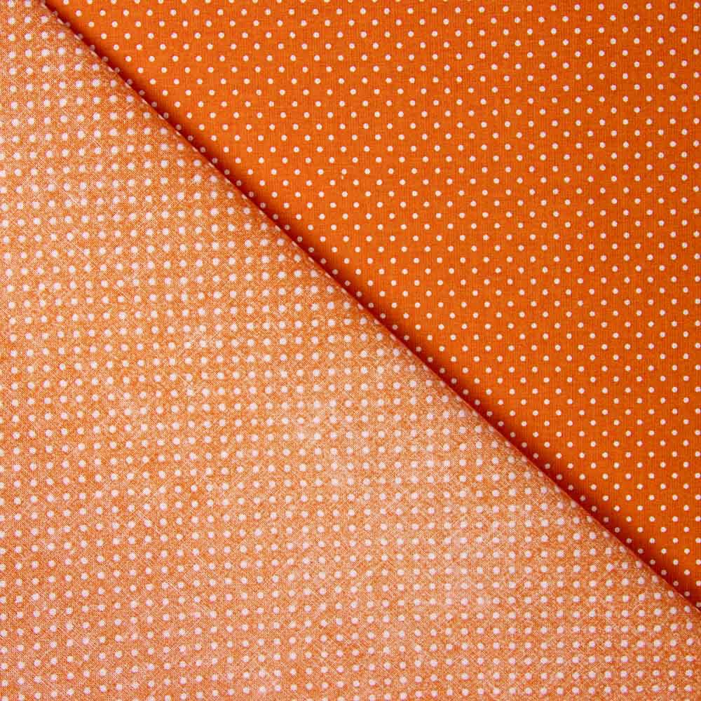 Gepunktete Mini-Popeline Orange - Ribes y Casals
