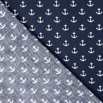 Marineblaue Anker-Baumwollpopeline - Ribes y Casals