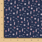 Popeline Baumwolle Leuchtturm Navy - Ribes y Casals