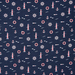Popeline Baumwolle Leuchtturm Navy - Ribes y Casals