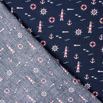 Popeline Baumwolle Leuchtturm Navy - Ribes y Casals