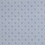 Blaue Mosaik-Popeline mit Blumenmuster - Ribes y Casals