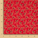 Stechpalme Rot Weihnachten Popeline - Ribes y Casals