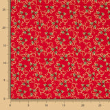 Stechpalme Rot Weihnachten Popeline - Ribes y Casals