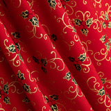 Stechpalme Rot Weihnachten Popeline - Ribes y Casals
