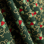 Grüne Stechpalme Holly Christmas Poplin 100 x 140 cm - Ribes y Casals
