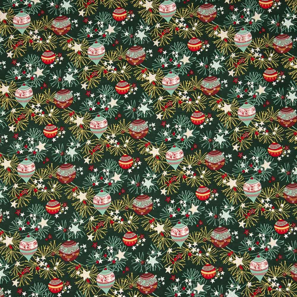 Weihnachten Popeline Weihnachtskugeln Deko Grün - Ribes y Casals