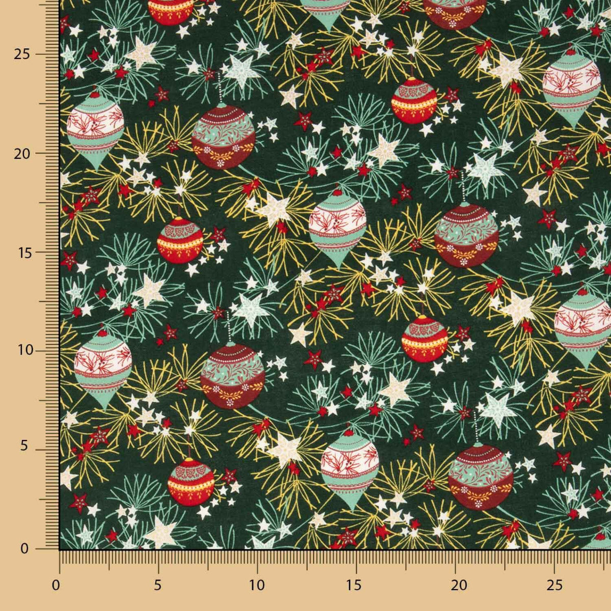 Weihnachten Popeline Weihnachtskugeln Deko Grün - Ribes y Casals