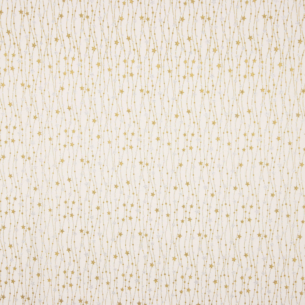 Weihnachten Popeline Glitter Ecru - Ribes y Casals
