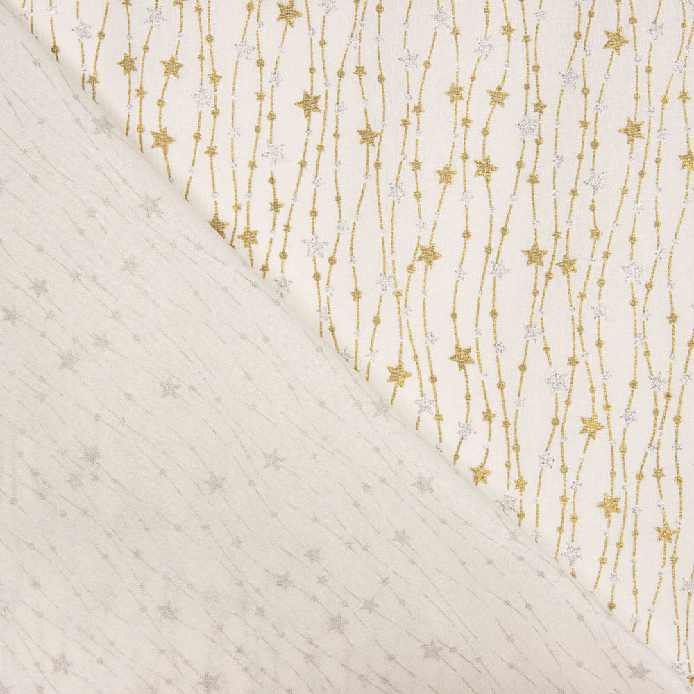 Weihnachten Popeline Glitter Ecru - Ribes y Casals