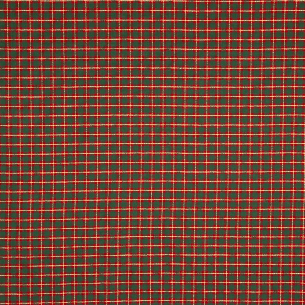 Weihnachts-Popeline Grün Lurex Kariert Weihnachts-Popeline - Ribes y Casals