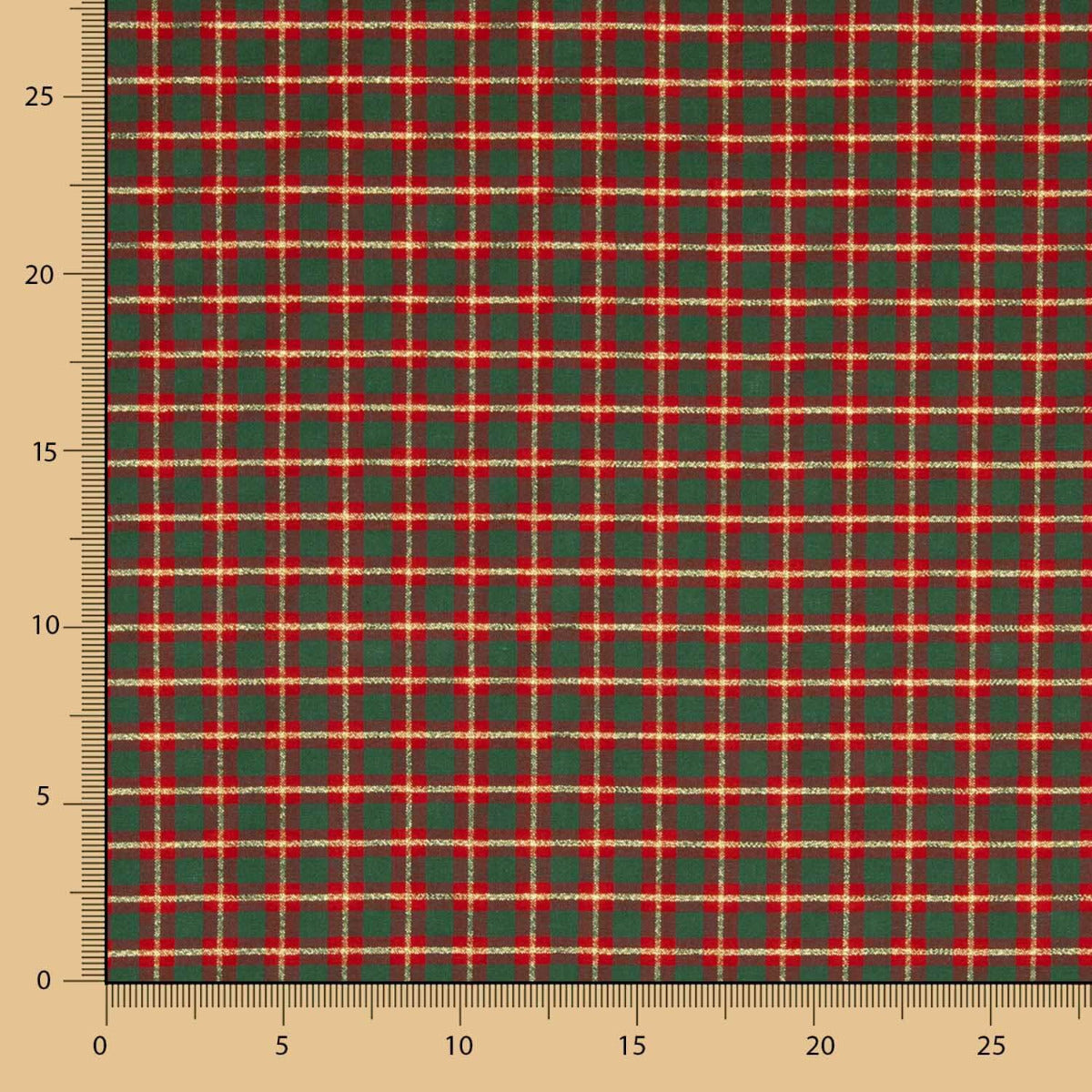 Weihnachts-Popeline Grün Lurex Kariert Weihnachts-Popeline - Ribes y Casals