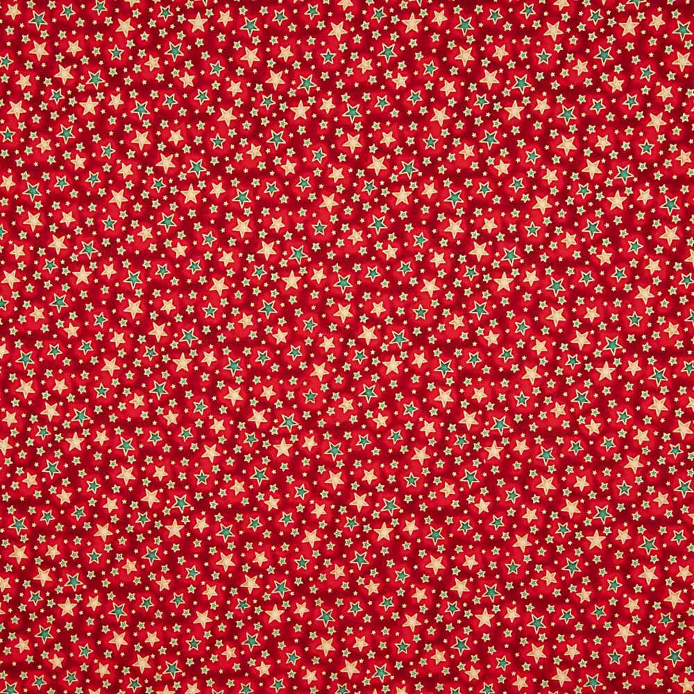 Rote Sternchen-Weihnachts-Popeline - Ribes y Casals