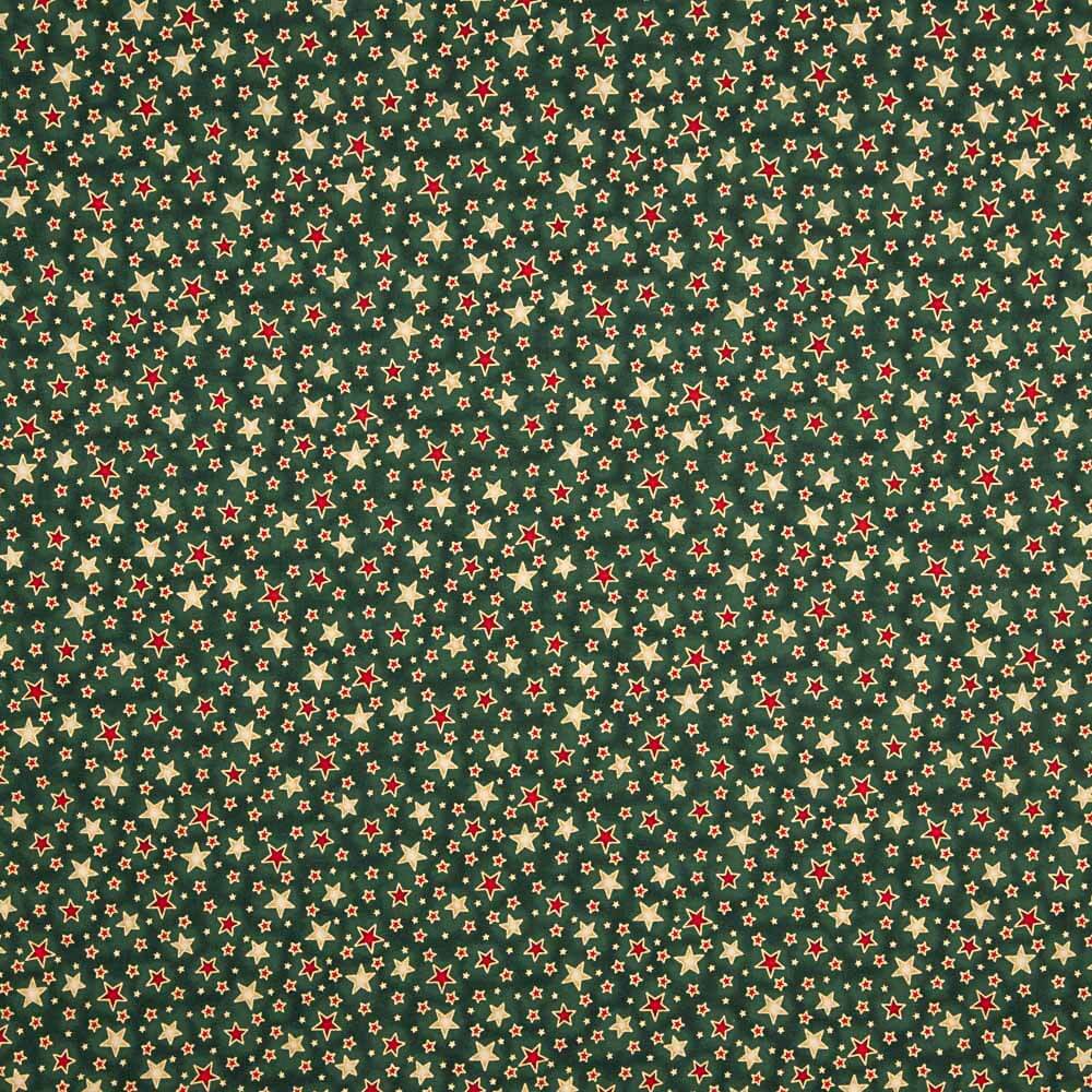 Popeline Popeline Weihnachtssterne Grün 110 x 140 cm - Ribes y Casals