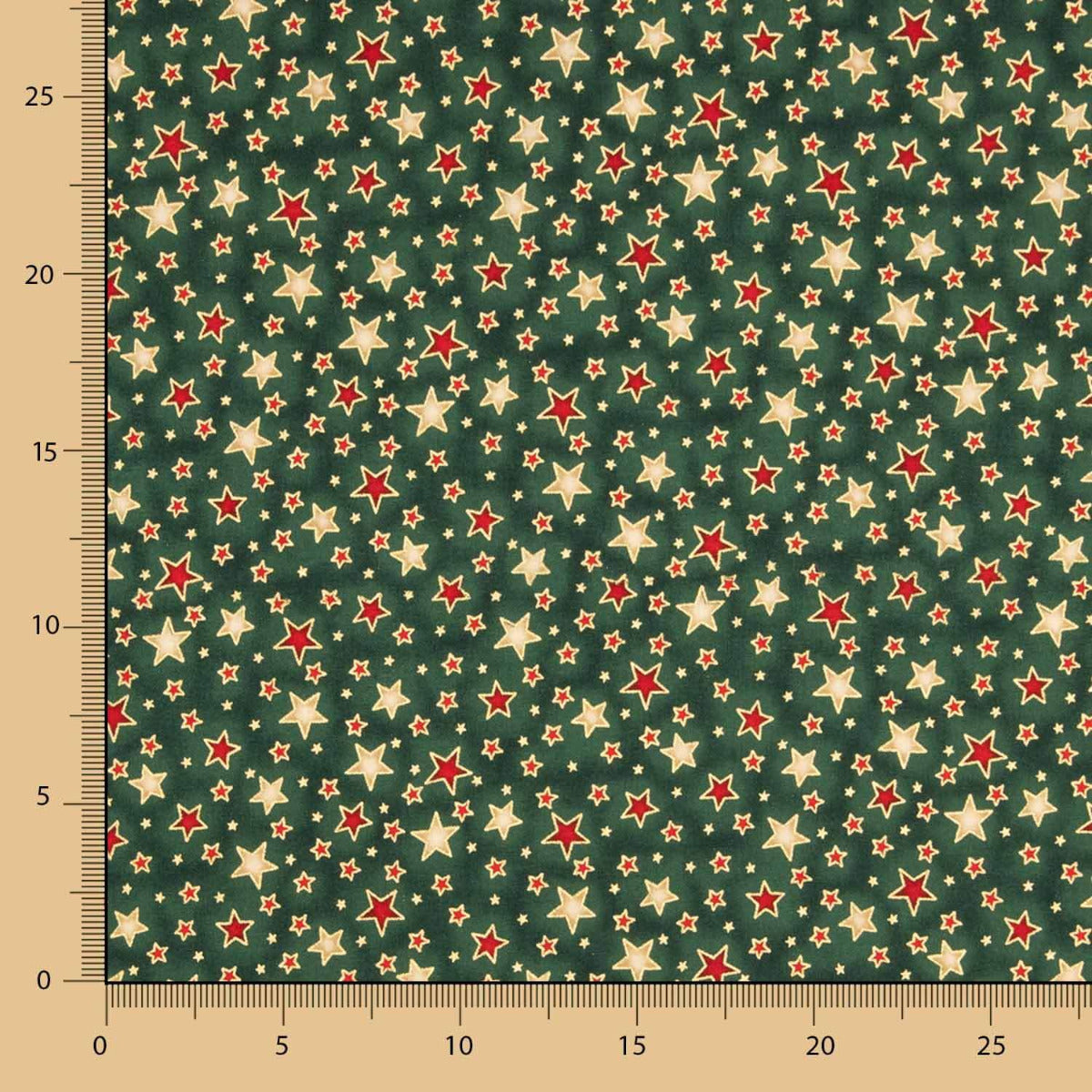 Popeline Popeline Weihnachtssterne Grün 110 x 140 cm - Ribes y Casals