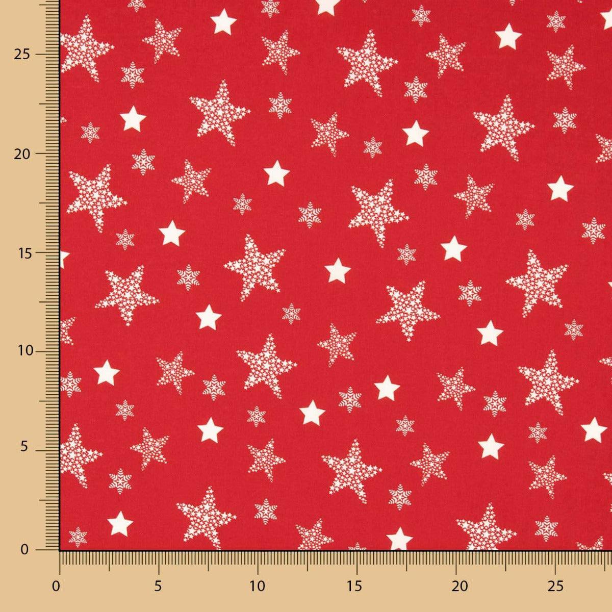 Weihnachten Popeline Sterne Rot - Ribes y Casals