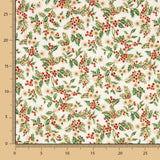 Weihnachten Popeline Floral Ecru - Ribes y Casals