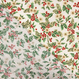 Weihnachten Popeline Floral Ecru - Ribes y Casals