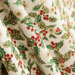 Weihnachten Popeline Floral Ecru - Ribes y Casals