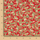 Weihnachten Popeline Floral Rot - Ribes y Casals