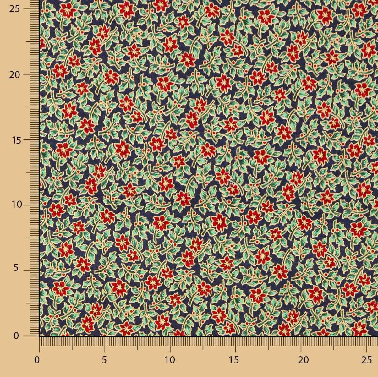 Weihnachtssterne Popeline Popeline Weihnachtssterne Blau 170 x 140 cm - Ribes y Casals