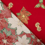 Poinsettia Weihnachts-Popeline Rot - Ribes y Casals