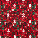 Popeline Weihnachtsdruck Rot - Ribes y Casals