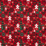 Popeline Weihnachtsdruck Rot - Ribes y Casals