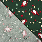 Popeline Weihnachtsmann Grün - Ribes y Casals