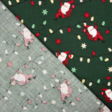 Popeline Weihnachtsmann Grün - Ribes y Casals