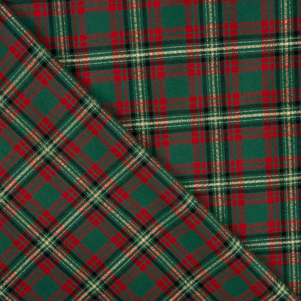 Weihnachten Tartan Popeline Lurex Rot y Grün - Ribes y Casals