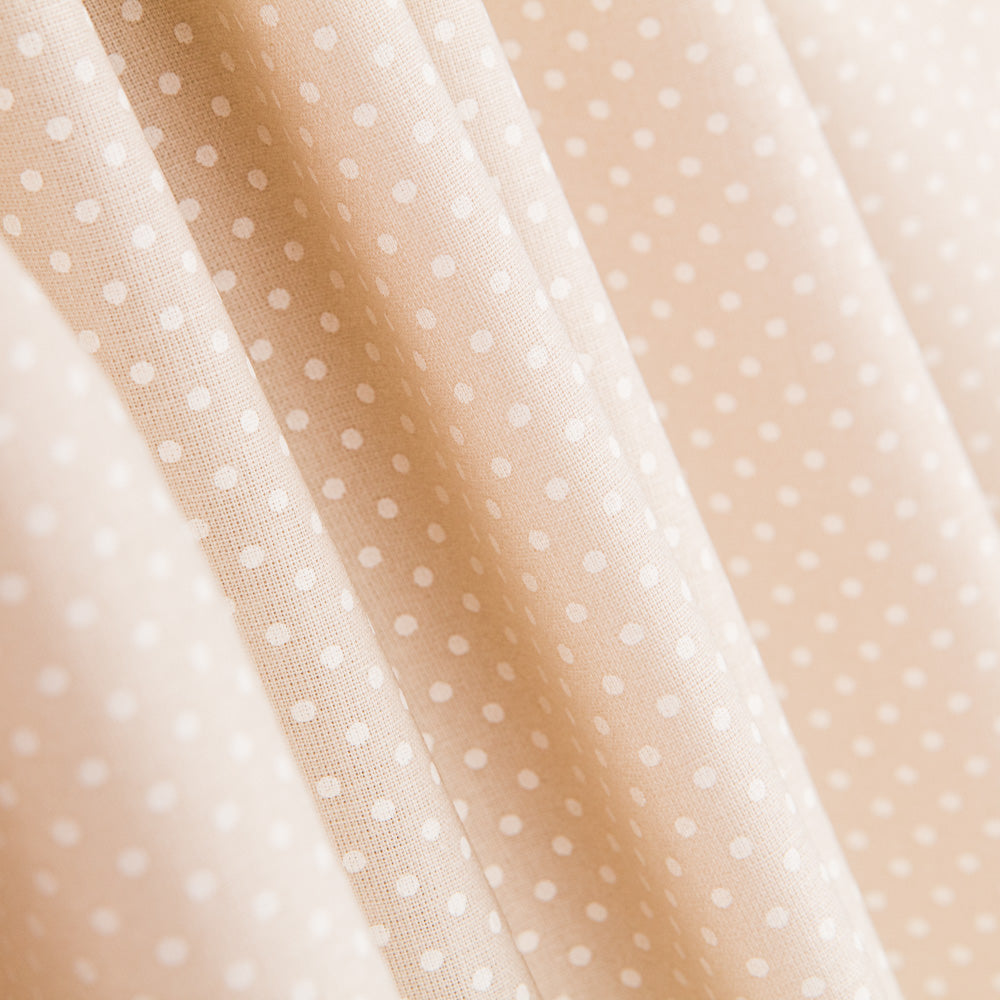 Bio-Popeline Polka Dot Beige Hintergrund - Ribes y Casals