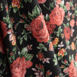 Elegante Schwarze Rosen Popeline Popeline-Stoff - Breite 150 cm - Ribes y Casals