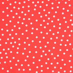 Weiß gepunktete Spandex-Popeline 7mm Koralle - Ribes y Casals