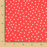 Weiß gepunktete Spandex-Popeline 7mm Koralle - Ribes y Casals