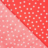 Weiß gepunktete Spandex-Popeline 7mm Koralle - Ribes y Casals