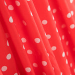 Weiß gepunktete Spandex-Popeline 7mm Koralle - Ribes y Casals