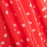 Weiß gepunktete Spandex-Popeline 7mm Koralle - Ribes y Casals