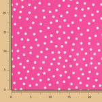 Popeline Spandex Polka Dots Weiß Popeline 7mm Fuchsia - Ribes y Casals
