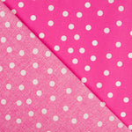 Popeline Spandex Polka Dots Weiß Popeline 7mm Fuchsia - Ribes y Casals