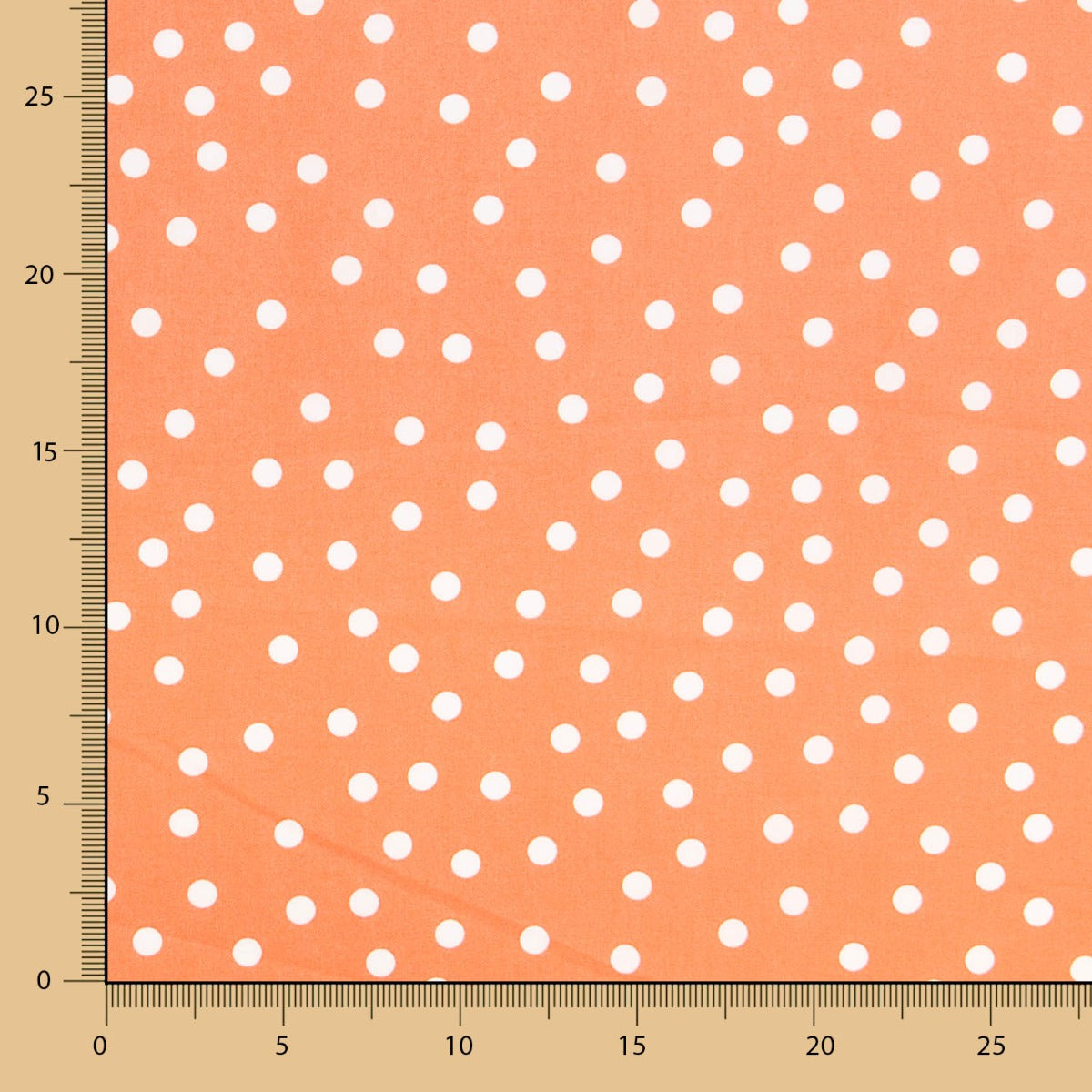 Popeline Spandex Polka Dots Weiß Popeline 7mm Tangerine - Ribes y Casals